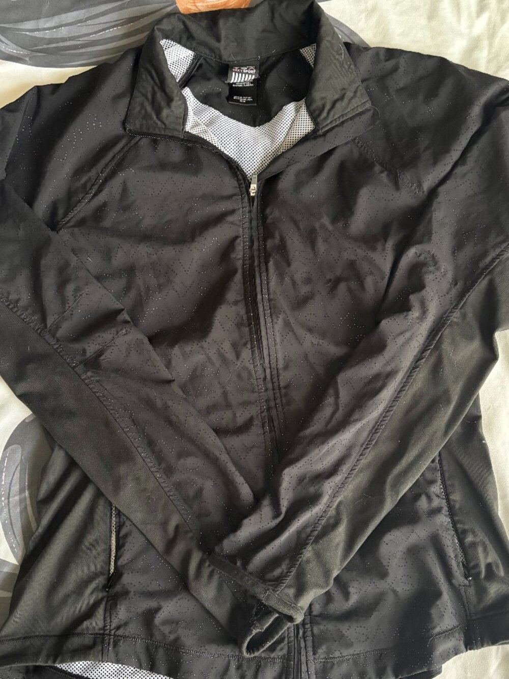 Victoria’s Secret VSX Blk Perforated Logo Athletic Zip Jacket Medium Athleisure